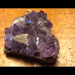 Rough Cut Amethyst Crystal Pendant